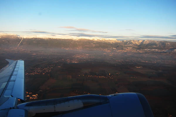 Taking off from Geneva, Switzerland